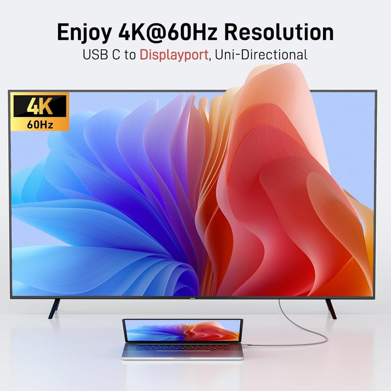 Acer USB-C DisplayPort kábel 4K@60Hz Thunderbolt 3/4 MacBook iPad Pro iPhone 15/16 3m