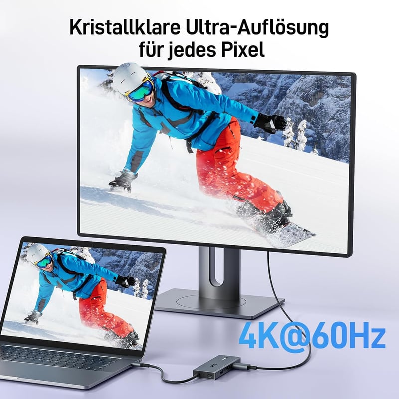 acer USB-C dokkoló állomás 9 az 1-ben, Dual HDMI 4K, 3x USB-A, 100W PD, kártyaolvasó