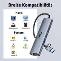 Acer USB-C és USB-A Ethernet adapter hub 8