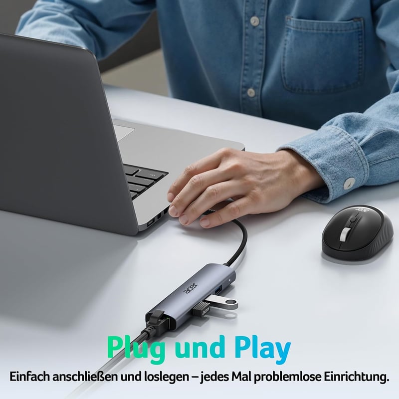 Acer USB-C és USB-A Ethernet adapter hub