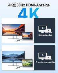 Acer USB-C HDMI adapter 4K, USB 3.0, 100W Power Delivery MacBook XPS 7