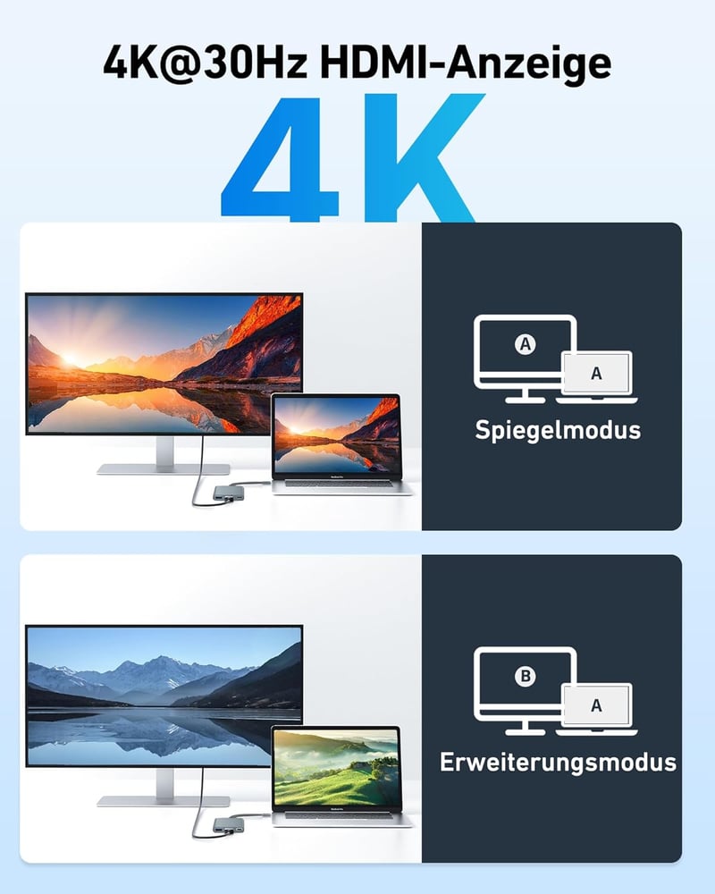 Acer USB-C HDMI adapter 4K, USB 3.0, 100W Power Delivery MacBook XPS