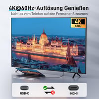 Acer USB-C - HDMI kábel 4K@60Hz, 2m - Thunderbolt 3/4 kompatibilis, alumínium-nylon borítás, iPhone 15/16, MacBook, iPad Pro, Samsung S24 ké 2