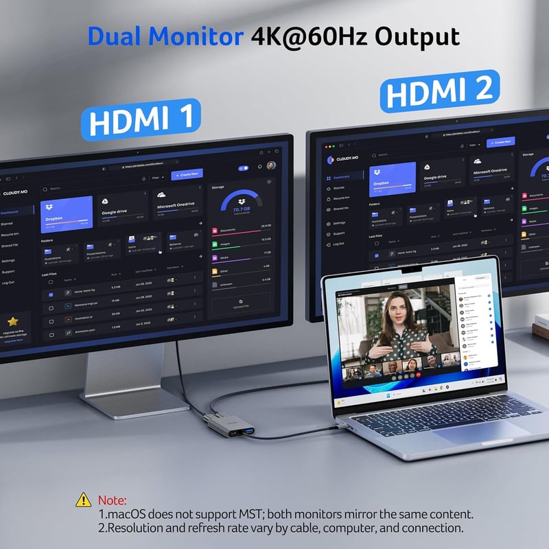 Acer USB-C Hub 4K HDMI adapter 100W PD, 4 az 1-ben multiport elosztó