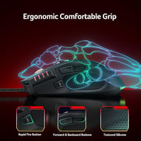 Acer Wired Gaming Mouse 12800 DPI RGB, 8 Gomb, 1000Hz, Ergonomikus Gamer Egér 4