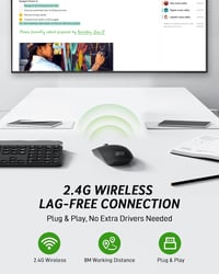 Acer Wireless Egér 2.4GHz USB Vevővel, 1600 DPI, Ultravékony Hordozható Számítógép Egér 3