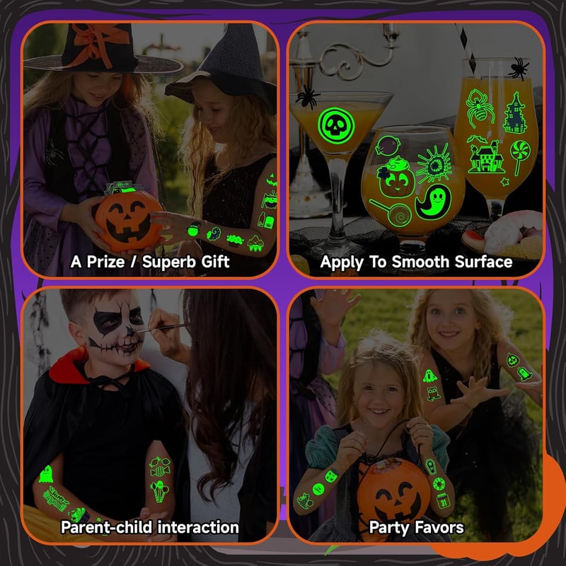 Acevegue 408 darabos Halloween tetoválás szett gyerekeknek és felnőtteknek