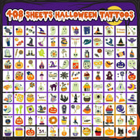 Acevegue 408 darabos Halloween tetoválás szett gyerekeknek és felnőtteknek 2