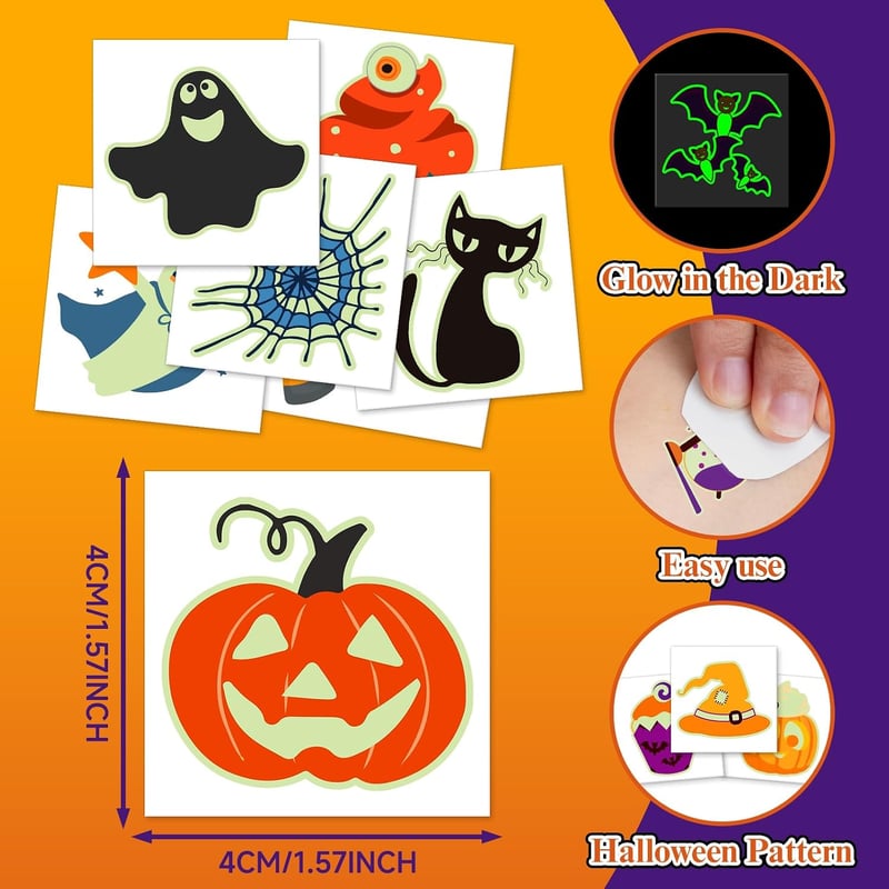 Acevegue 408 darabos Halloween tetoválás szett gyerekeknek és felnőtteknek
