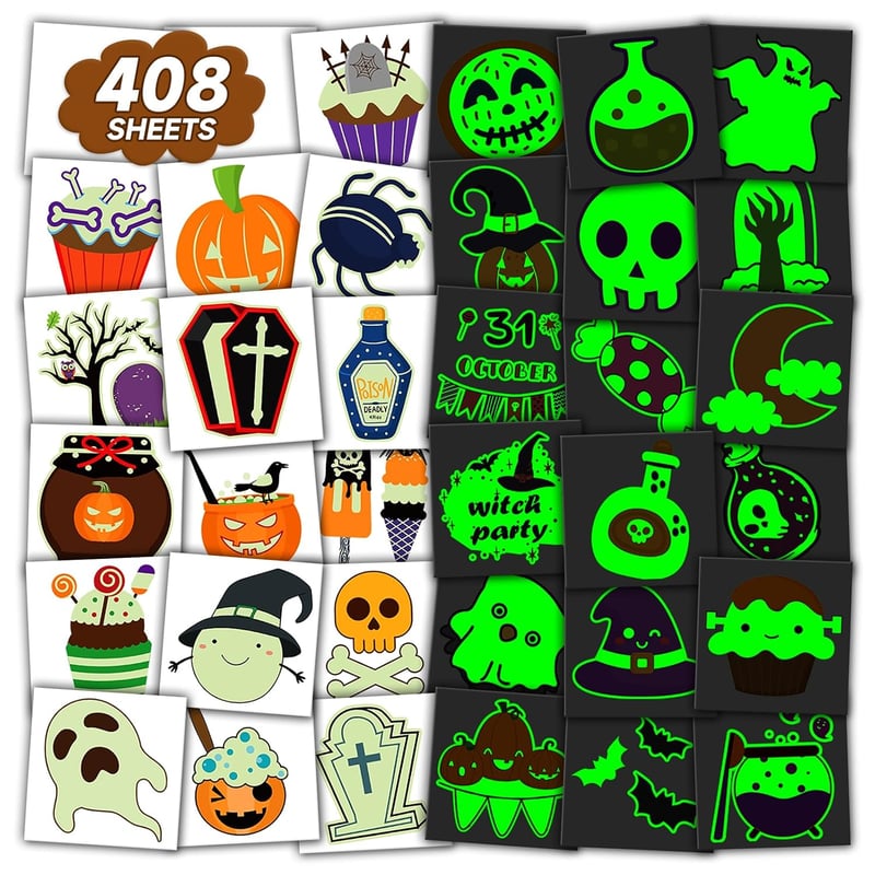 Acevegue 408 darabos Halloween tetoválás szett gyerekeknek és felnőtteknek