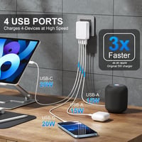 Acezeek 40W USB-C gyors töltő 4 porttal iPhone Samsung telefonokhoz 2