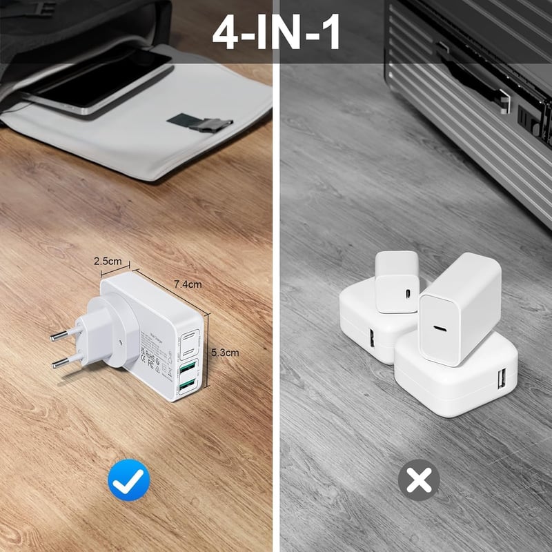Acezeek 40W USB-C gyors töltő 4 porttal iPhone Samsung telefonokhoz