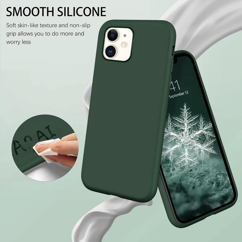 iPhone 11 Vékony Szilikon Tok Kameravédelemmel - Alpesi Zöld