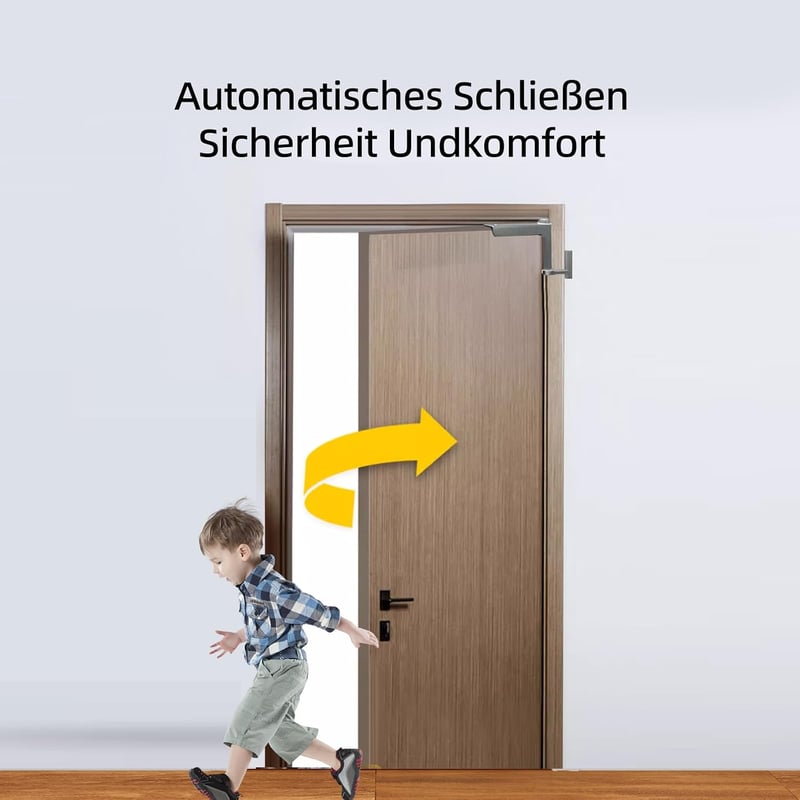 Achkey Automata ajtóbehúzó ajtócsukó belső ajtókhoz szürke, fúrás és csavar nélkül