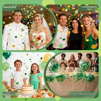 Confetti sclipitoare verde neon ACKKOR 8000 bucăți 50 g, decorațiuni mari din hârtie aurie, confetti din lemn pentru masă, pentru zi de naștere, baby shower, decor de nuntă 6