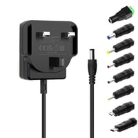 Adaptor alimentare AC Aclorol 5V 1A DC, adaptor universal rețea AC 100-240V pentru router, cameră de supraveghere, bandă LED, cu 8 conectori, 5W 1
