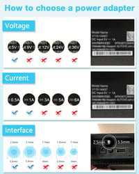 Adaptor alimentare AC Aclorol 5V 1A DC, adaptor universal rețea AC 100-240V pentru router, cameră de supraveghere, bandă LED, cu 8 conectori, 5W 7