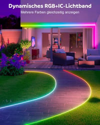 Aclorol RGB Neon LED Szalag 2m - Kültéri Vízálló 24V Okos Világítás, Applikációs Vezérlés, Zenére Szinkronizálás, Színváltás Távirányítóval 5