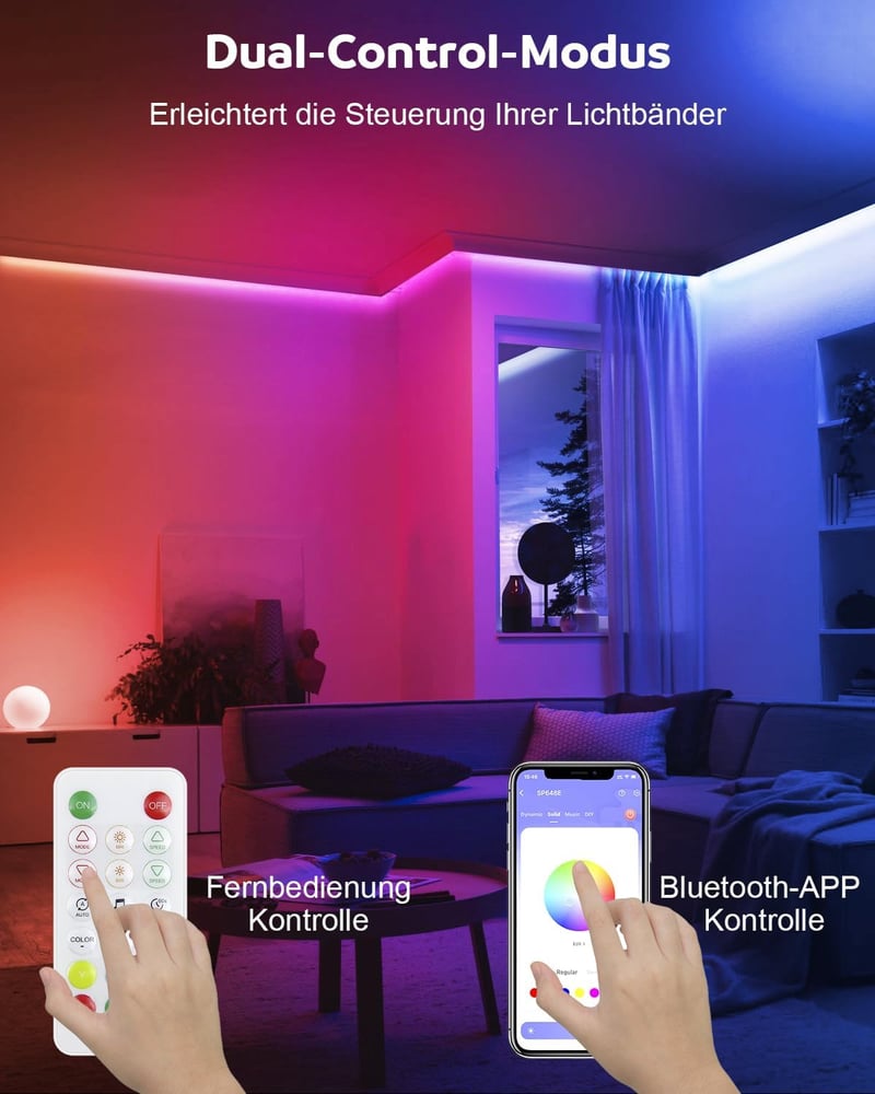 Aclorol RGB Neon LED Szalag 2m - Kültéri Vízálló 24V Okos Világítás, Applikációs Vezérlés, Zenére Szinkronizálás, Színváltás Távirányítóval