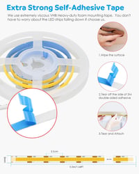 Aclorol USB COB LED Szalag 5M Meleg Fehér 3000K Szabályozható Fényerő 320LED/m Nagy Sűrűségű Rugalmas Világítás TV Háttérfény Szekrény Hálós 6