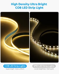 Aclorol USB COB LED Szalag 5M Meleg Fehér 3000K Szabályozható Fényerő 320LED/m Nagy Sűrűségű Rugalmas Világítás TV Háttérfény Szekrény Hálós 5