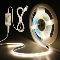 Aclorol USB LED szalag mozgásérzékelővel - 2m, semleges fehér, öntapadós, 5V COB, 18W, szabályozható fényerő, 8mm széles, lépcsőhöz, konyháb 1