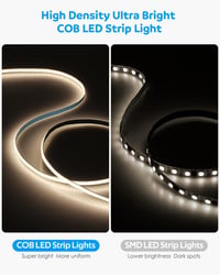 Aclorol USB LED szalag mozgásérzékelővel - 2m, semleges fehér, öntapadós, 5V COB, 18W, szabályozható fényerő, 8mm széles, lépcsőhöz, konyháb 5