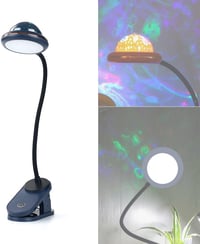 ACMHNC Gyerek Csiptetős Olvasólámpa USB Tölthető, Csillagkivetítős LED Éjjeli Lámpa Hajlítható Nyakkal, Érintésvezérelt Fényerőszabályzós Ág - Blue 1