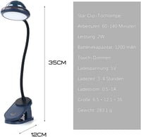 ACMHNC Gyerek Csiptetős Olvasólámpa USB Tölthető, Csillagkivetítős LED Éjjeli Lámpa Hajlítható Nyakkal, Érintésvezérelt Fényerőszabályzós Ág - Blue 7