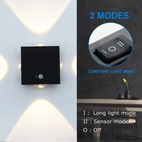 ACMHNC Mozgásérzékelős Fali Lámpa - USB Tölthető LED Világítás, Vezeték Nélküli, 200lm Meleg Fehér Fény, Fekete, Lépcsőhöz, Folyosóhoz 4