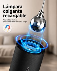 Lampă suspendată LED reîncărcabilă ACMHNC fără fir, USB-C, 4500mAh, tactilă, reglabilă pe înălțime 200 cm, 3000K/4000K/6000K, negru, pentru insulă de bucătărie 7