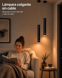 Lampă suspendată LED reîncărcabilă ACMHNC fără fir, USB-C, 4500mAh, tactilă, reglabilă pe înălțime 200 cm, 3000K/4000K/6000K, negru, pentru insulă de bucătărie 10