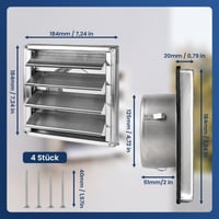 Nerezová ventilačná mriežka ACONDE 125 mm so sieťkou proti hmyzu do kúpeľne a kuchyne 2