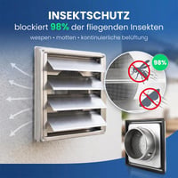 Nerezová ventilačná mriežka ACONDE 125 mm so sieťkou proti hmyzu do kúpeľne a kuchyne 3