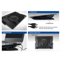 Chladiaca podložka pod notebook ACT AC8110 pre 17-palcové notebooky, nastaviteľná výška (5 polôh), tichý ventilátor, USB port, čierna 5