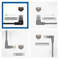Tenký sieťový kábel ACT DC1905 CAT6A UTP s 90° zahnutým RJ45 konektorom vľavo, LSZH, 3,6 mm, čierny, 5 m, pre dátové centrá 10