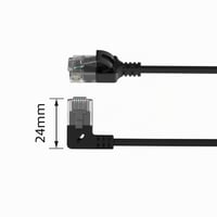 Tenký sieťový kábel ACT DC1905 CAT6A UTP s 90° zahnutým RJ45 konektorom vľavo, LSZH, 3,6 mm, čierny, 5 m, pre dátové centrá 6