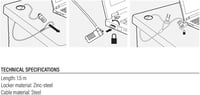ACT Laptop Biztonsági Kábel 1.5M Kombinációs Zár Hordozható Antitheft - gray 3