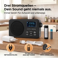Radio DAB Acta Berg cu Baterie Înlocuibilă de 5000 mAh și Tehnologie BT 5.3 - Negru 2