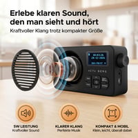 Radio DAB Acta Berg cu Baterie Înlocuibilă de 5000 mAh și Tehnologie BT 5.3 - Negru 5