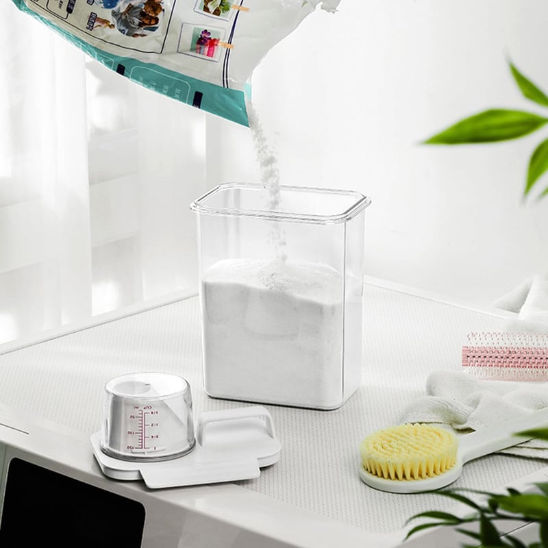 ACTIUSIS 1800ml Mosószer Tárolo Doboz Mosópor és Folyékony Detergent Tárolásához