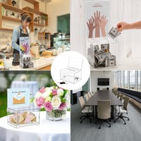 Urnă de donații transparentă din acril ACTIUSIS cu încuietoare – Cutie pentru sugestii, urnă de vot, suport pentru cărți de vizită, 15,7 x 11,5 x 10,2 cm 7