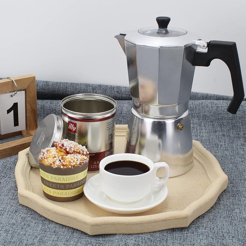 ACTIV CUISINE 9 csészés alumínium moka kávéfőző 450ml átlátszó fedéllel