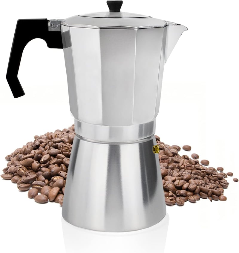 ACTIV CUISINE 9 csészés alumínium moka kávéfőző 450ml átlátszó fedéllel