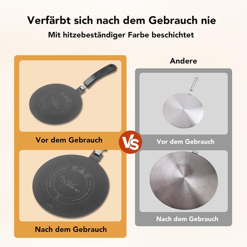 ACTIV CUISINE 24 cm Indukciós Adapter Lemez Rozsdamentes Acél Levehető Fogantyúval