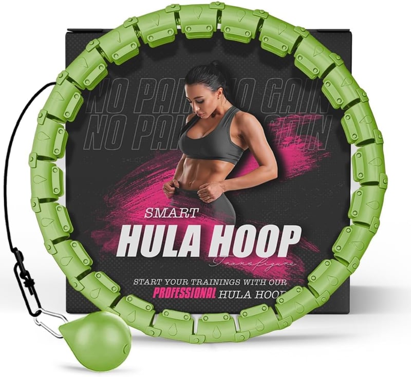 Active 100 Hula Hoop obruč pre dospelých na chudnutie a masáž, závažím doplnená fitness obruč na boky, nohy a zadok, ktorá nespadne