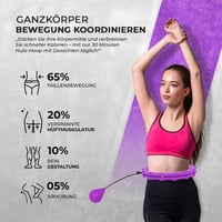 Active 100 Hula Hoop Karika Felnőtteknek Súlygolyóval, Masszázs és Fogyás Funkció - Purple 5