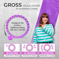 Active 100 Hula Hoop Karika Felnőtteknek Súlygolyóval, Masszázs és Fogyás Funkció - Purple 3