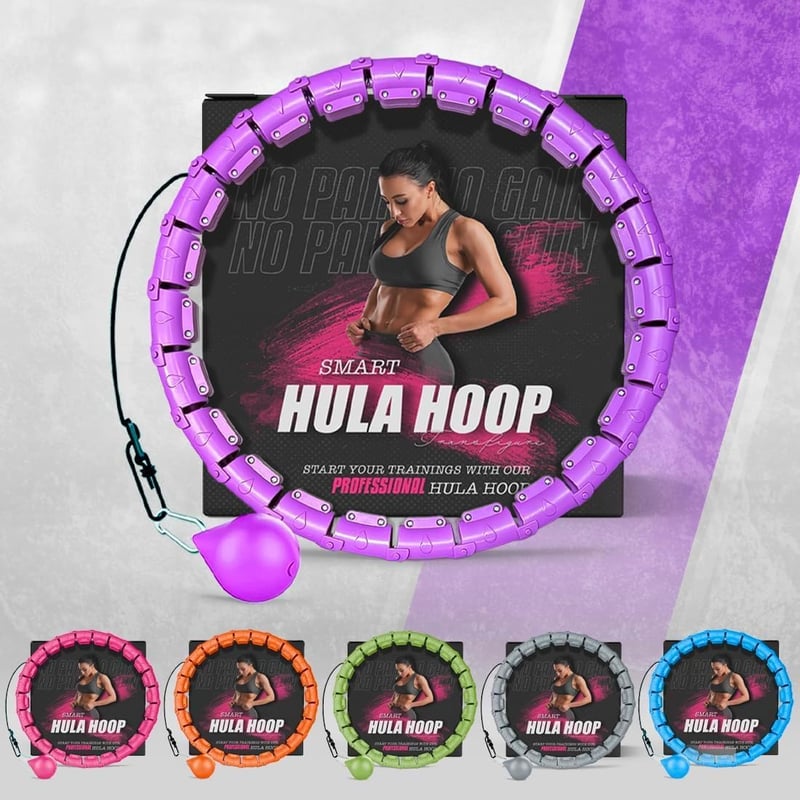 Active 100 Hula Hoop Karika Felnőtteknek Súlygolyóval, Masszázs és Fogyás Funkció - Purple