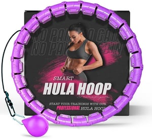 Active 100 Hula Hoop obruč za odrasle s utegom, funkcijom masaže i mršavljenja - ljubičasta